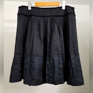 Vintage  goth black skirt with velvet trim size 13